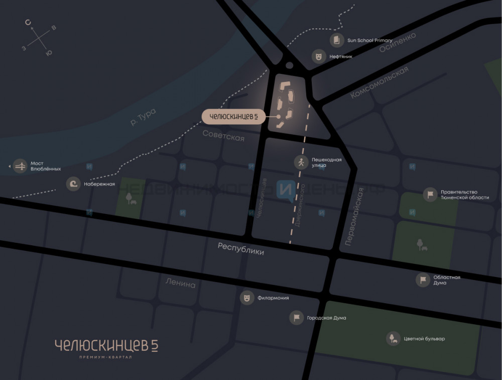 1 комн., 68.1м2, 2/9, Челюскинцев 5, Тюмень