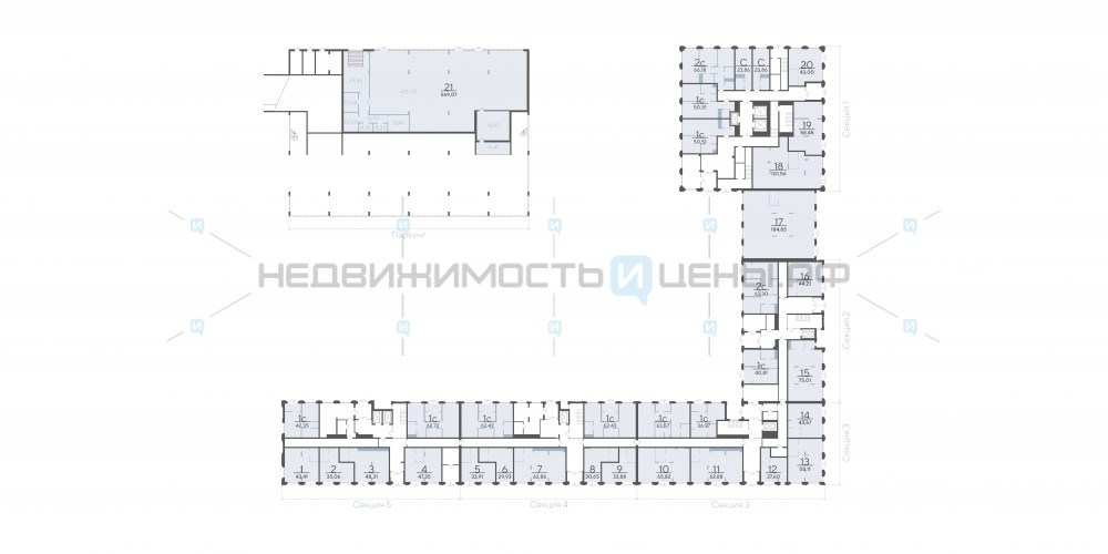 2 комн., 62.3м2, 1/24, Скандиа. Квартал в Слободе, Тюмень