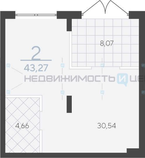 Офисное помещение, 43.27м2, 1/4, Тюмень