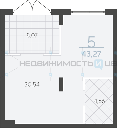 Офисное помещение, 43.27м2, 1/4, Скандиа. Квартал у озера, Тюмень