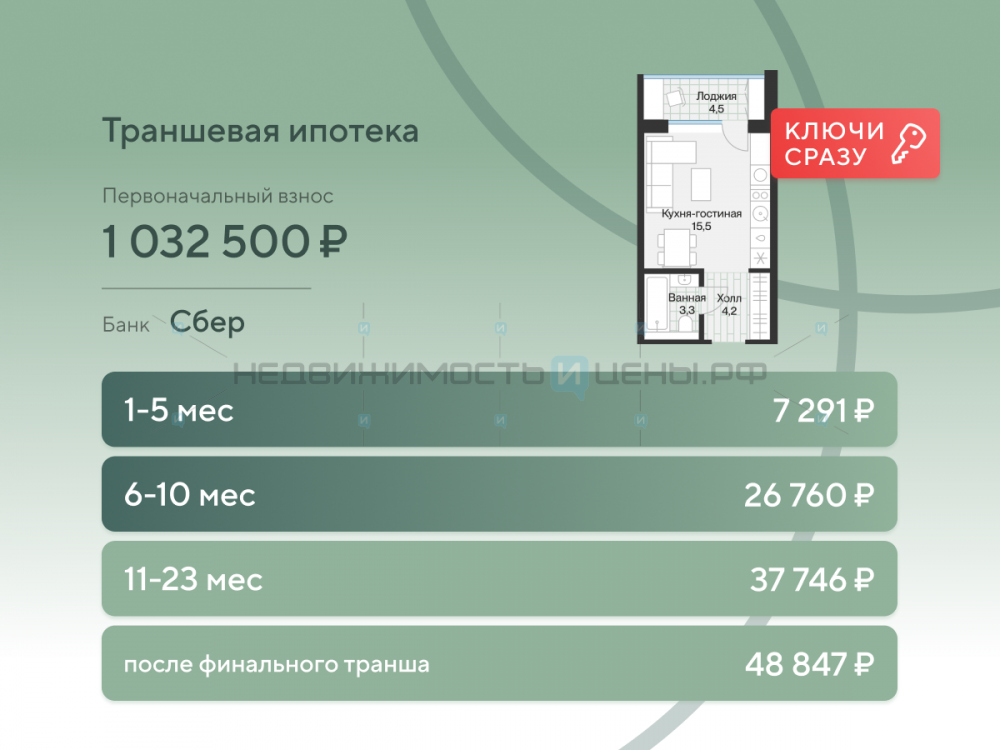 Студия, 23.2м2, 4/4, Эклипт, Тюмень
