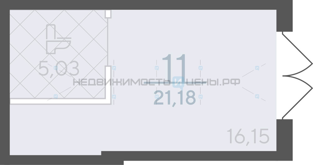 Офисное помещение, 21.18м2, 1/17, Скандиа. Квартал в Комарово Парк, Тюмень