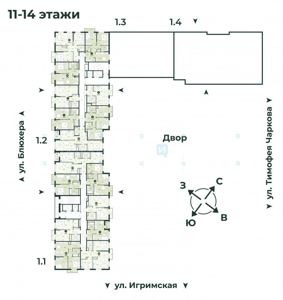 3 комн., 56.93м2, 13/18, Игрим, Тюмень