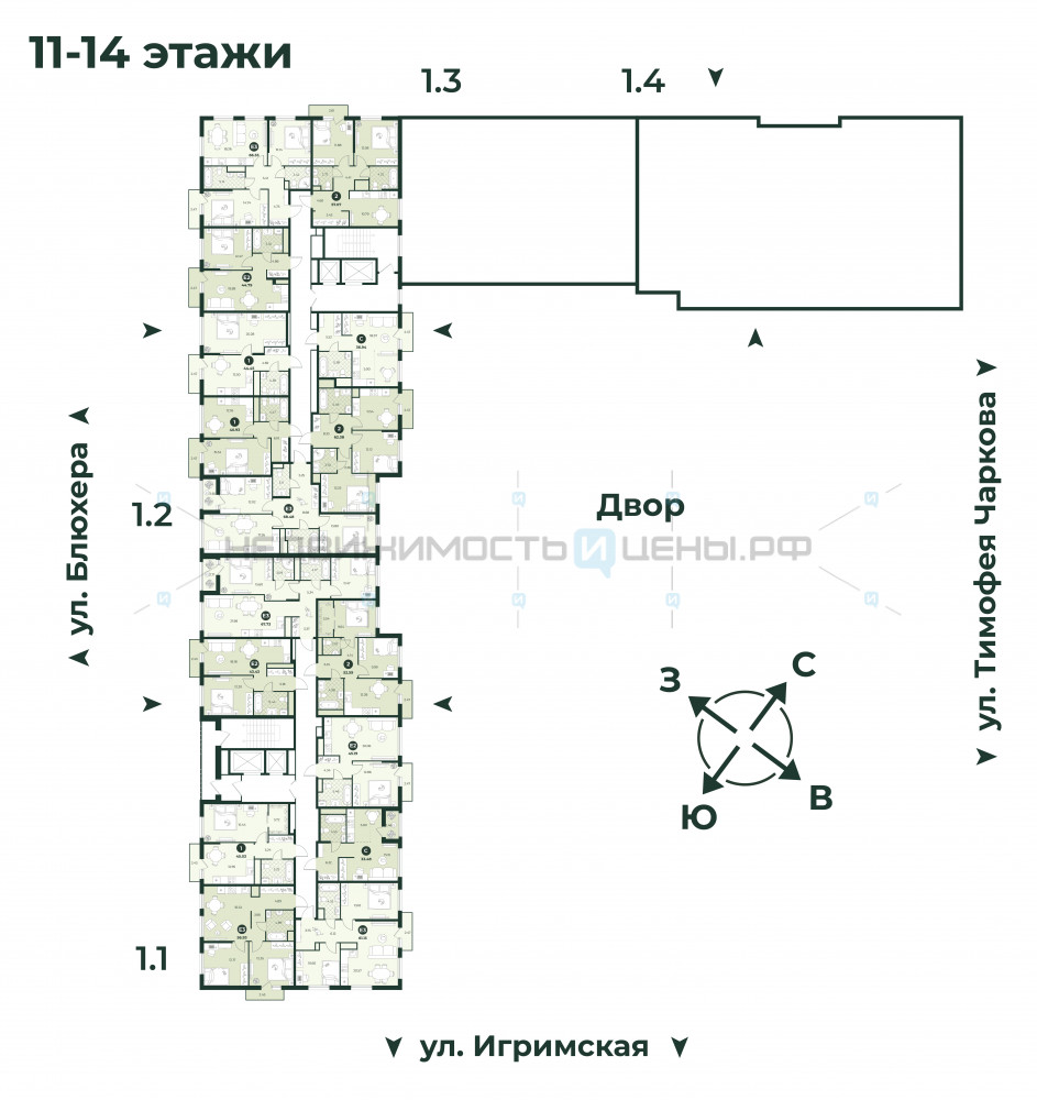 3 комн., 61.13м2, 13/18, Игрим, Тюмень