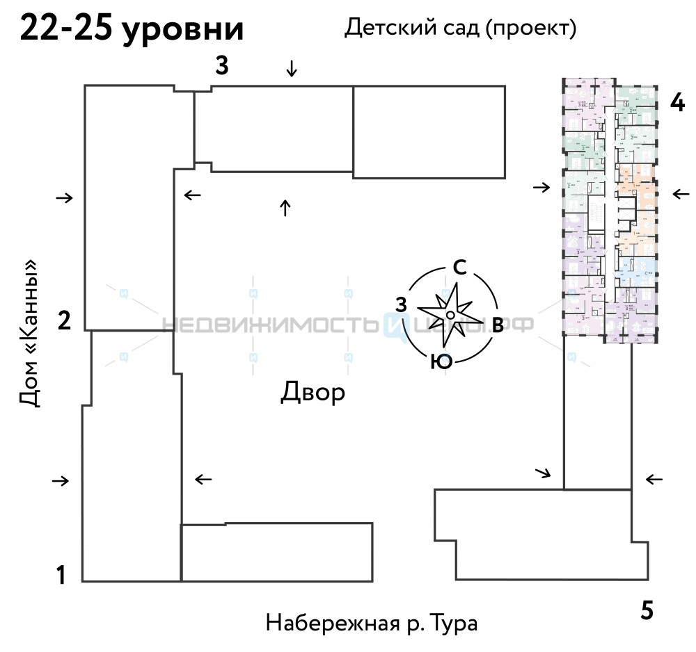 2 комн., 37.42м2, 25/25, Европейский берег, Тюмень