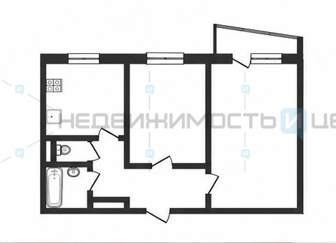 2 комн., 50.6м2, 7/9, Тюмень
