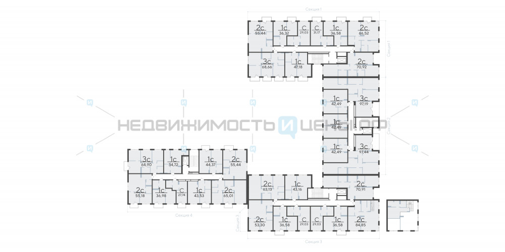 1 комн., 41.65м2, 4/4, Скандиа. Квартал у озера, Тюмень