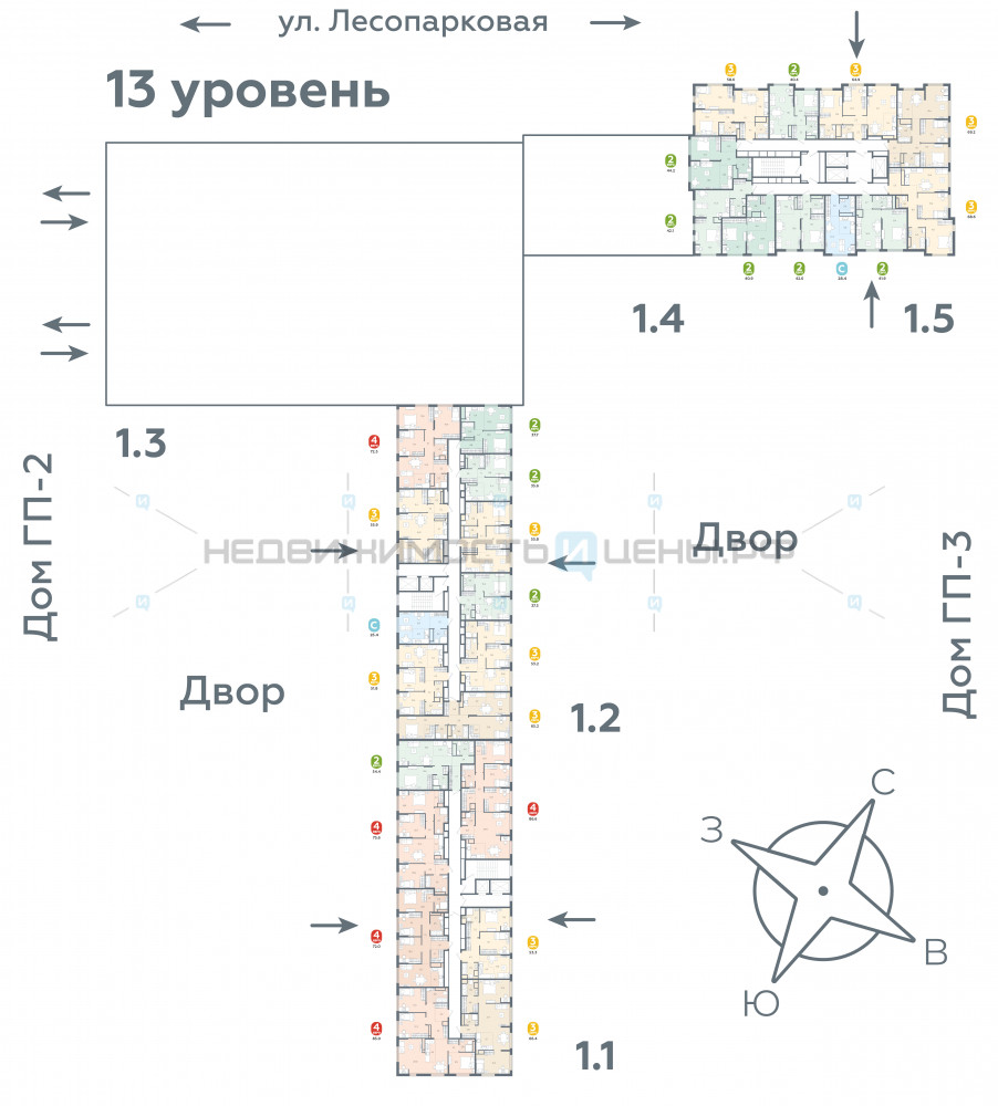 3 комн., 86.6м2, 13/24, Чистые пруды, Тюмень