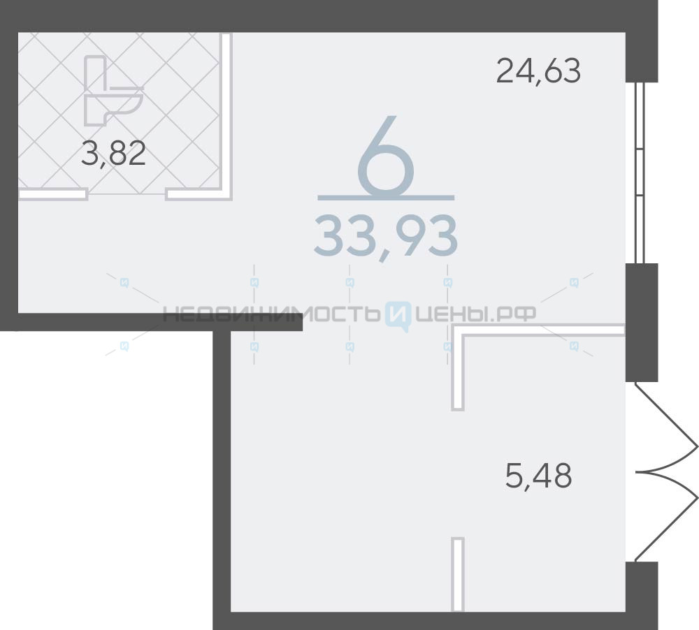 Офисное помещение, 33.93м2, 1/4, Скандиа. Квартал у озера, Тюмень