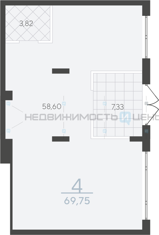 Офисное помещение, 69.75м2, 1/4, Тюмень