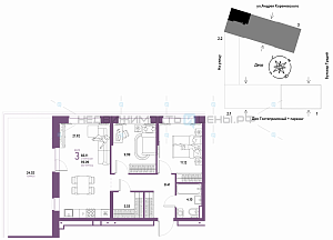 3 комн., 83.11м2, 12/13, Домашний, Тюмень