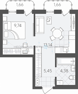 1 комн., 36.03м2, 10/24, Скандиа. Квартал в Слободе, Тюмень
