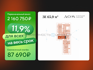 2 комн., 65.9м2, 9/16, Дом на Большой Спасской, Тюмень