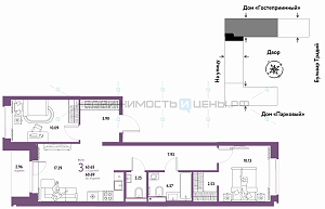 3 комн., 63.65м2, 9/15, Домашний, Тюмень