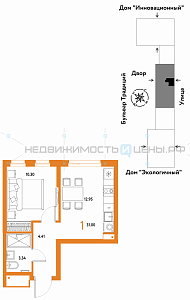 1 комн., 31м2, 15/15, Домашний, Тюмень