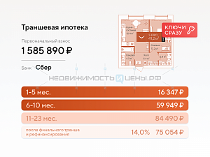1 комн., 41.2м2, 10/16, Дом на Большой Спасской, Тюмень