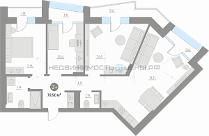 3 комн., 79м2, 4/4, Кипрея. Квартиры, Тюмень