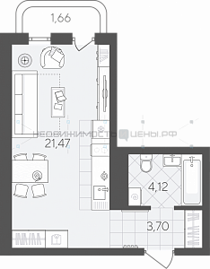 Студия, 30.95м2, 7/24, Скандиа. Квартал в Слободе, Тюмень