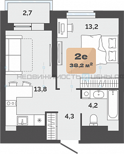 1 комн., 36.85м2, 23/23, Баланс, Тюмень