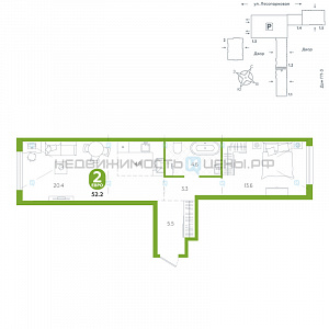 2 комн., 52.2м2, 1/24, Чистые пруды, Тюмень