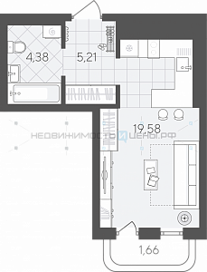 Студия, 30.83м2, 9/24, Скандиа. Квартал в Слободе, Тюмень