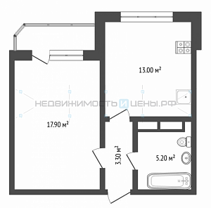 1 комн., 39.5м2, 10/14, Квартал 1964, Тюмень