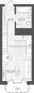 Студия, 25.52м2, 24/24, Скандиа. Квартал в Слободе, Тюмень
