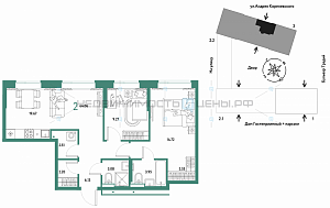 3 комн., 64.06м2, 9/13, Домашний, Тюмень