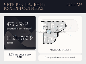 4 комн., 274.4м2, 2/9, Челюскинцев 5, Тюмень