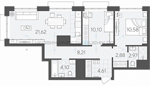 3 комн., 65.07м2, 20/25, Скандиа. Дом на берегу Туры, Тюмень