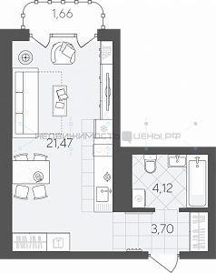 Студия, 30.95м2, 6/24, Скандиа. Квартал в Слободе, Тюмень