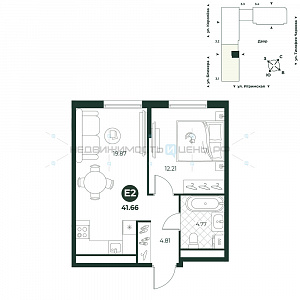 2 комн., 41.66м2, 3/18, Игрим, Тюмень