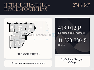 4 комн., 274.4м2, 2/9, Челюскинцев 5, Тюмень