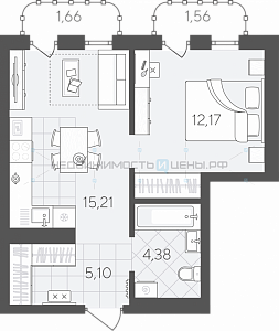 1 комн., 40.08м2, 10/24, Скандиа. Квартал в Слободе, Тюмень