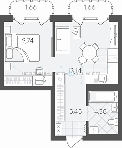 1 комн., 36.03м2, 6/24, Скандиа. Квартал в Слободе, Тюмень