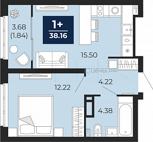 1 комн., 40м2, 17/17, Скандиа. Таунхаусы, Тюмень