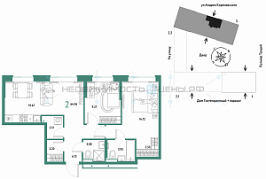 3 комн., 64.06м2, 8/13, Домашний, Тюмень