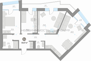 3 комн., 79м2, 2/4, Кипрея. Квартиры, Тюмень
