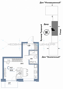 Студия, 31.27м2, 5/15, Домашний, Тюмень