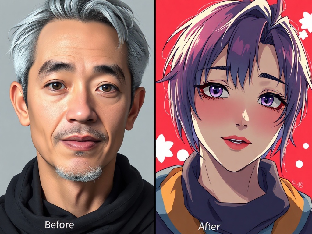 Пример: как перевести фото в аниме — сгенерировано в CreatorHub AI