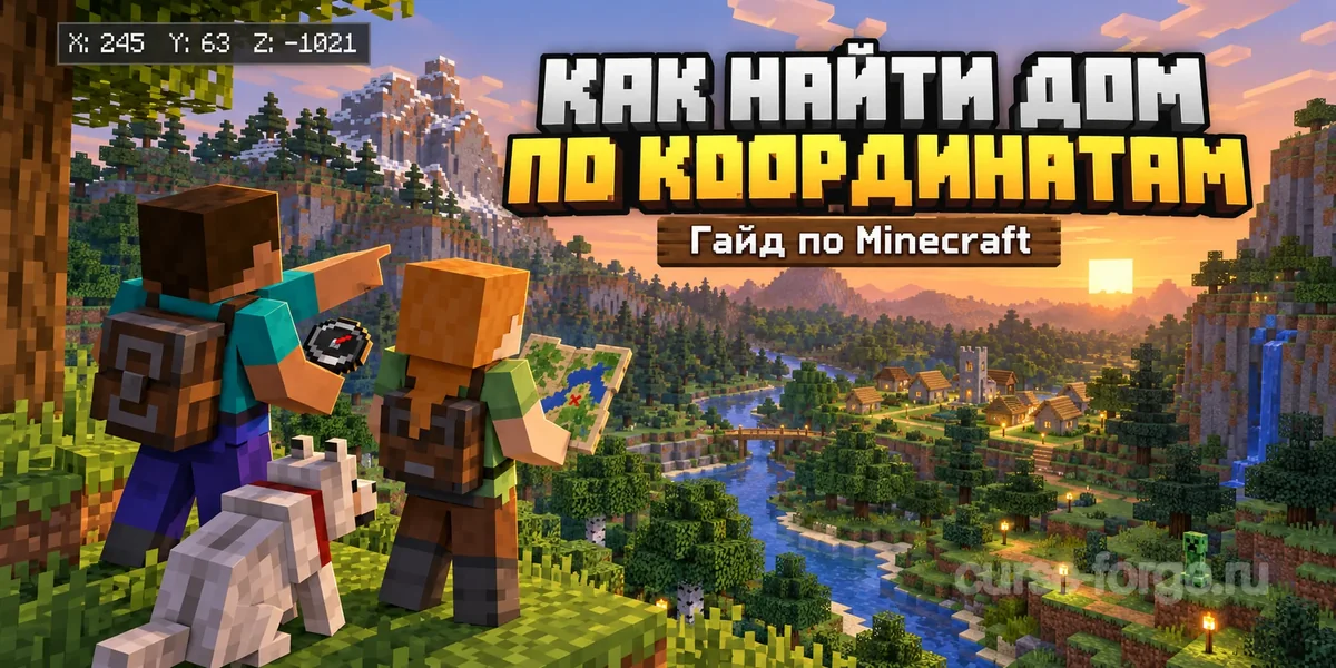 Как найти дорогу домой по координатам в Minecraft