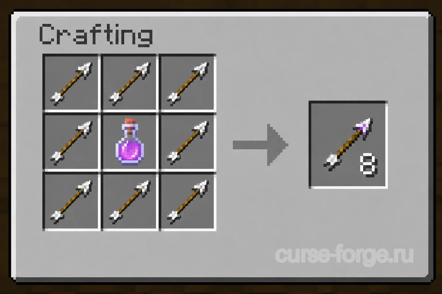 Крафт стрел с эффектами Minecraft