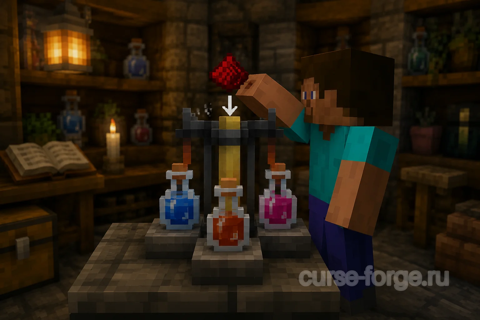 Улучшение зелий редстоуном Minecraft