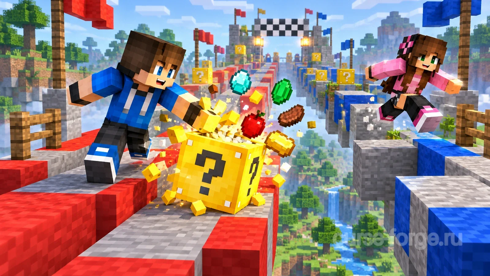 1.8 Lucky Block Race Map, For PopularMMOs