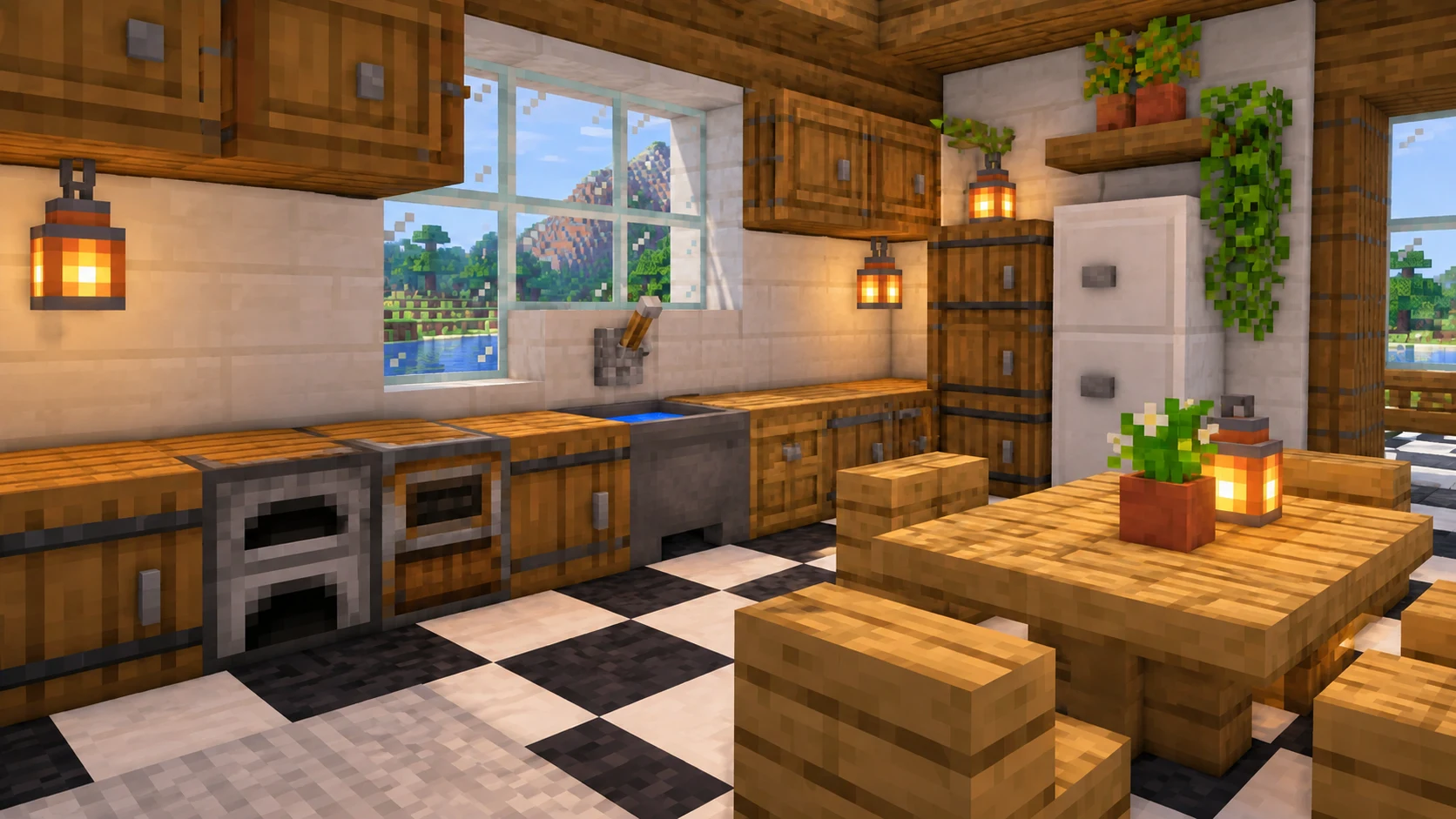 Как сделать кухню в Minecraft без модов