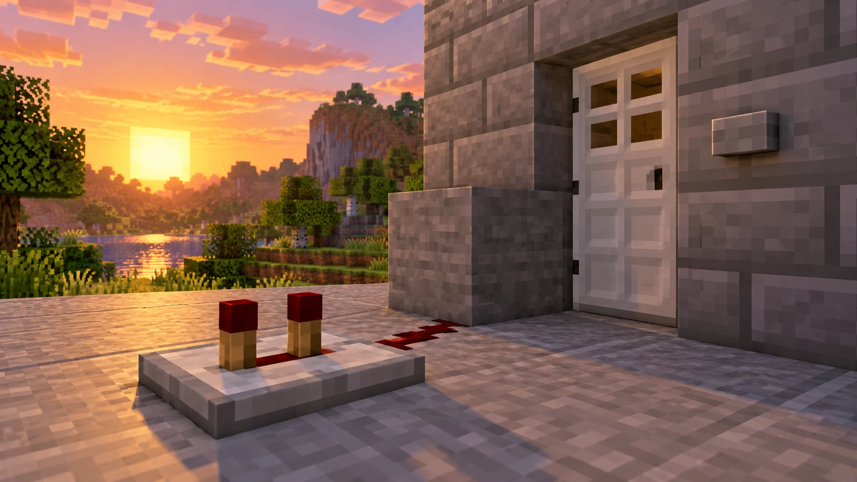 Как сделать короткий импульс и задержать закрытие механизма в Minecraft