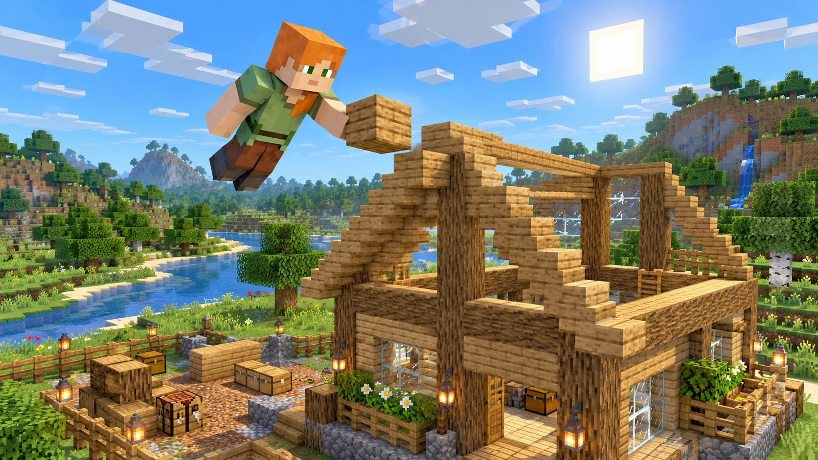 Творческий режим в Minecraft: полёт, инвентарь и первые постройки