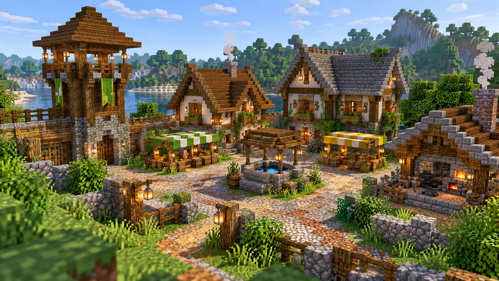 Как превратить дом в средневековую деревню в Minecraft