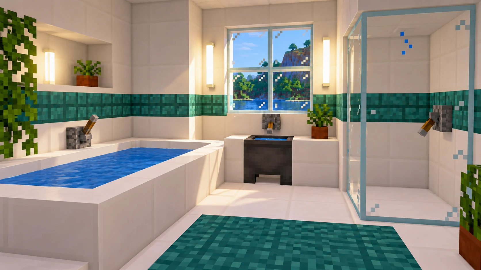 Как сделать ванную и душ в Minecraft без модов