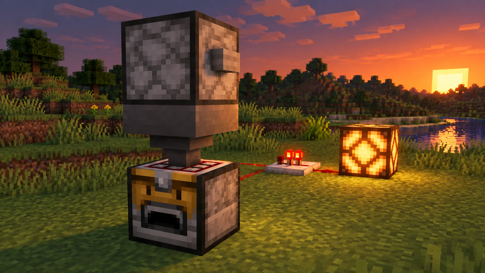 Как включать механизм после шести нажатий в Minecraft